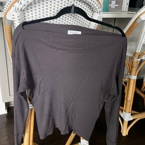 Michael Stars Off Shoulder Waffle Knit Top XS